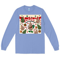 Colony Blue Boojee Christmas cake Long Sleeve Tee - MaliasSmallBusiness