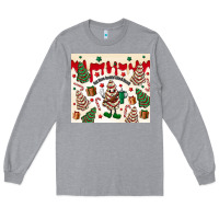 Heather Grey Boojee Christmas cake Long Sleeve Tee - MaliasSmallBusiness