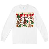 White Boojee Christmas cake Long Sleeve Tee - MaliasSmallBusiness