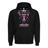 Black I am a Breast Cancer Survivor What is Your Superpower Zipper Hoodie - Bettercallsaul