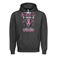 Charcoal Heather I am a Breast Cancer Survivor What is Your Superpower Zipper Hoodie - Bettercallsaul