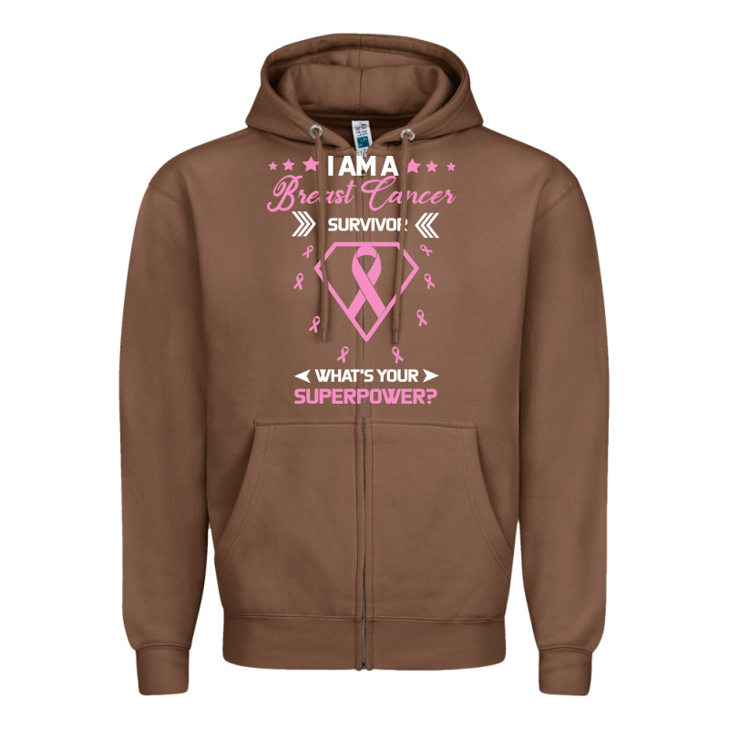 I Am A Breast Cancer Survivor What Is Your Superpower Zipper Hoodie by Bettercallsaul | Teevron