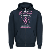 Navy I am a Breast Cancer Survivor What is Your Superpower Zipper Hoodie - Bettercallsaul