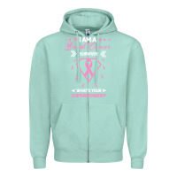 Seafoam I am a Breast Cancer Survivor What is Your Superpower Zipper Hoodie - Bettercallsaul