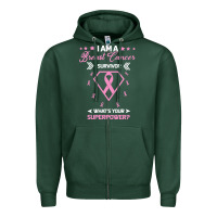 Sports Green I am a Breast Cancer Survivor What is Your Superpower Zipper Hoodie - Bettercallsaul