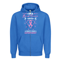 True Royal I am a Breast Cancer Survivor What is Your Superpower Zipper Hoodie - Bettercallsaul