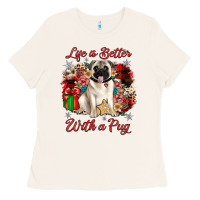 Bone Christmas life is better with a pug Ladies Tee - JahusDesignShop