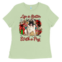 Matcha Christmas life is better with a pug Ladies Tee - JahusDesignShop