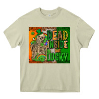 Mossy irish flag with shamrocks  dead inside but lucky Heavy Core Tee - AdoDesignShop