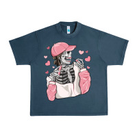 Midnight Navy skeleton girl valentine's day Urban Heavy Tee - MaliasSmallBusiness