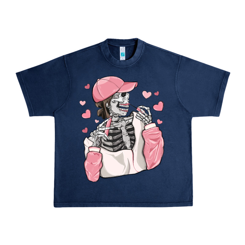 Skeleton Girl Valentine's Day Urban Heavy Tee by MaliasSmallBusiness | Teevron