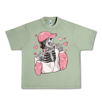 Oil Green skeleton girl valentine's day Urban Heavy Tee - MaliasSmallBusiness
