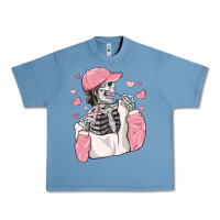 Pebble Blue skeleton girl valentine's day Urban Heavy Tee - MaliasSmallBusiness