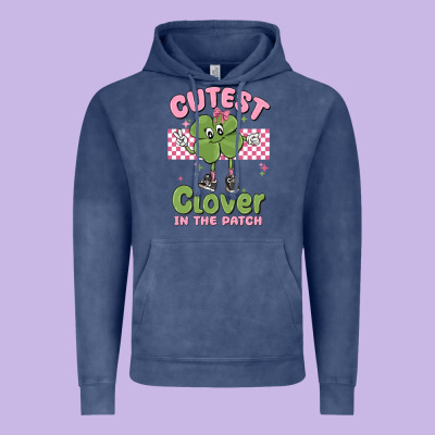 Cutest Clover In The Patch Vintage Hoodie Designed By Maliassmallbusiness