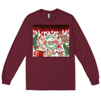 Burgundy christmas hot chocolate Long Sleeve Tee - MaliasSmallBusiness