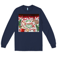 Navy christmas hot chocolate Long Sleeve Tee - MaliasSmallBusiness