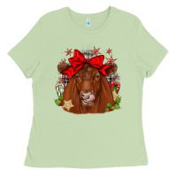 Matcha christmas red angus Ladies Tee - JahusDesignShop