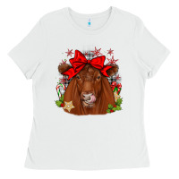 White christmas red angus Ladies Tee - JahusDesignShop
