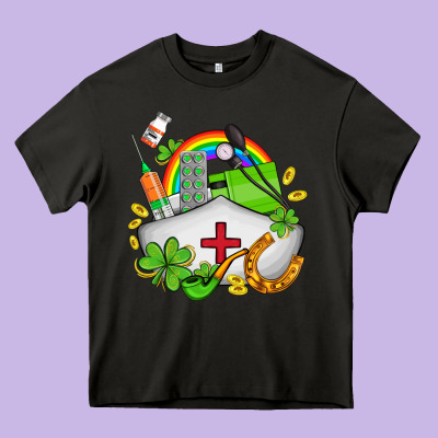 Nurse  St Patricks Heavy Core Tee Designed By Adodesignshop