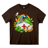 Chocolate Brown nurse  st patricks Heavy Core Tee - AdoDesignShop