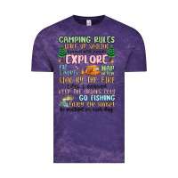 Cloud Purple camping rules Vintage Tee - MaliasSmallBusiness