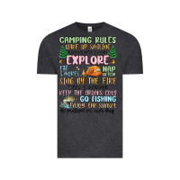 Vintage Black camping rules Vintage Tee - MaliasSmallBusiness