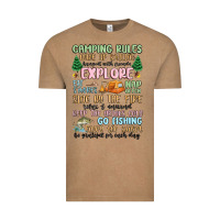 Vintage Coffee camping rules Vintage Tee - MaliasSmallBusiness