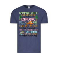 Vintage Denim camping rules Vintage Tee - MaliasSmallBusiness
