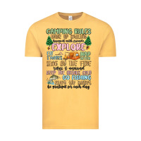 Vintage Mustard camping rules Vintage Tee - MaliasSmallBusiness
