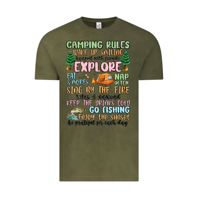 Camping Rules Vintage Tee by MaliasSmallBusiness | Teevron