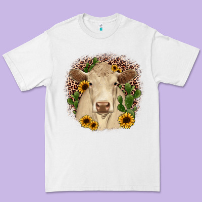 Charolais Leopard Cactus Sunflower Premium Tee Designed By Jahusdesignshop