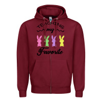 Burgundy Teaching My Favorite Bunny Zipper Hoodie - Bettercallsaul