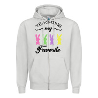 Dove Grey Teaching My Favorite Bunny Zipper Hoodie - Bettercallsaul