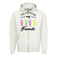 Oatmeal Heather Teaching My Favorite Bunny Zipper Hoodie - Bettercallsaul