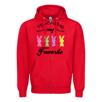 Red Teaching My Favorite Bunny Zipper Hoodie - Bettercallsaul