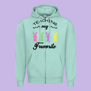 Teaching My Favorite Bunny Zipper Hoodie Designed By Bettercallsaul
