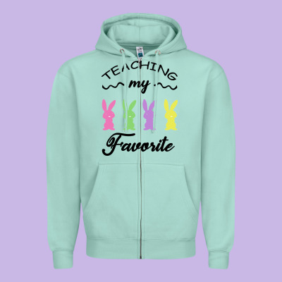 Teaching My Favorite Bunny Zipper Hoodie Designed By Bettercallsaul