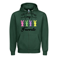 Sports Green Teaching My Favorite Bunny Zipper Hoodie - Bettercallsaul