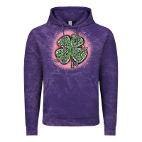 Cloud Purple leopard shamrocks with hearts Vintage Hoodie - MaliasSmallBusiness