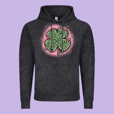 Leopard Shamrocks With Hearts Vintage Hoodie Designed By Maliassmallbusiness