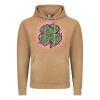 Vintage Camel leopard shamrocks with hearts Vintage Hoodie - MaliasSmallBusiness