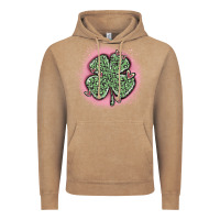 Vintage Coffee leopard shamrocks with hearts Vintage Hoodie - MaliasSmallBusiness