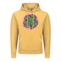 Vintage Mustard leopard shamrocks with hearts Vintage Hoodie - MaliasSmallBusiness