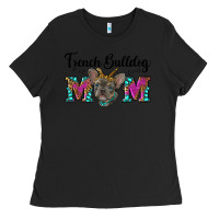 Black french bulldog mom Ladies Tee - RanaPortraitStore