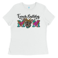 White french bulldog mom Ladies Tee - RanaPortraitStore