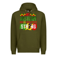 Army Green my history is strong Premium Hoodie - CowGirlArtShop