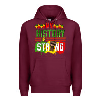Burgundy my history is strong Premium Hoodie - CowGirlArtShop