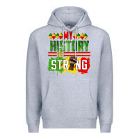 Heather Grey my history is strong Premium Hoodie - CowGirlArtShop