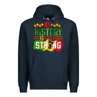 Navy my history is strong Premium Hoodie - CowGirlArtShop