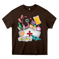 Chocolate Brown nurse  easter Heavy Core Tee - AdoDesignShop